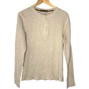Wallace and Barnes Henley Beige Long Sleeve Shirt Men’s‎ size Medium J Crew